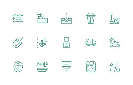 Regular Line Icons from Removal Set with 15 Vectors Clean Icon Collection for Web Use