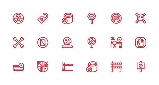 18 Strong Stroke Line Style Icons from Do Not Enter Collection Scalable Icons for Cross-Platform Interfaces vector