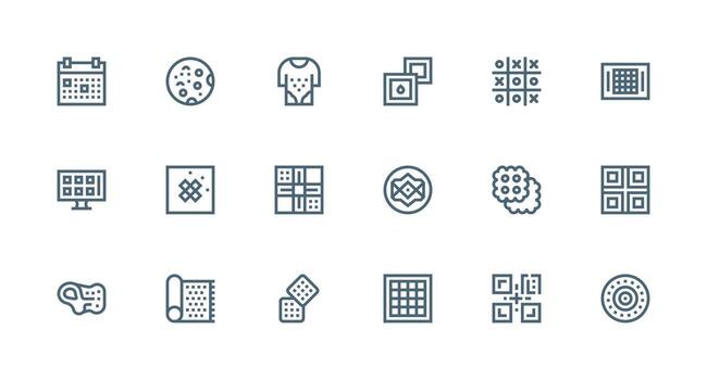 Squares featuring 18 Icons in Strong Stroke Line Design Neatly Designed Icons for Web Platforms vector
