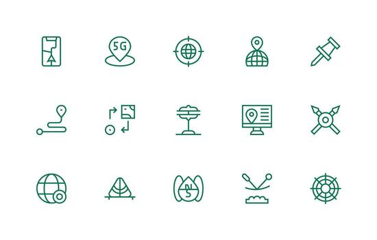 Positioning Design Icons featuring 15 in Regular Line Style High-Resolution Icons for Any Platform vector