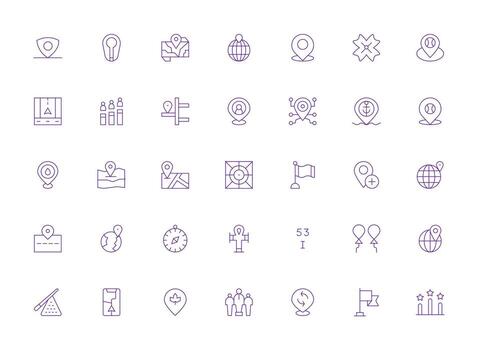 Light Line Icons from Position Set with 35 Vectors Design Ready Icon Set for Teams