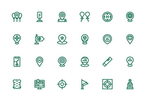 Marker featuring 24 Icons in Thick Line Line Design Essential Icons for Rapid UI Building vector