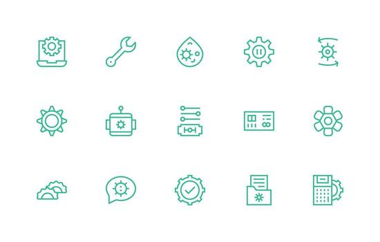 configuración conjunto con 15 regular línea íconos interfaz icono colección vector