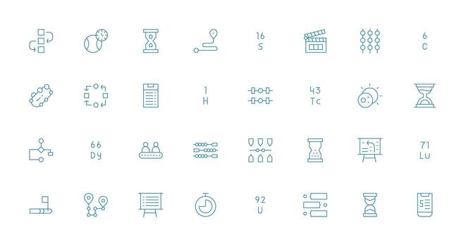 Sequence Design Icons featuring 32 in Thin Line Style Reliable Icons for All Interfaces vector