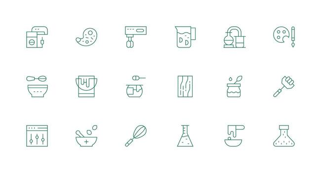 Minimal Line Icons from Mixing Set with 18 Vectors Reusable Icon Set