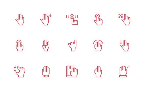 toque visual paquete conteniendo 15 regular línea íconos todas dispositivo compatible icono conjunto vector