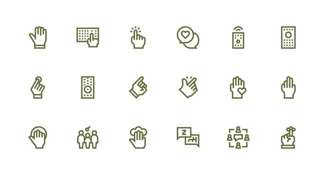 interactuar diseño íconos presentando 18 en fuerte carrera línea estilo icono paquete para ui vector