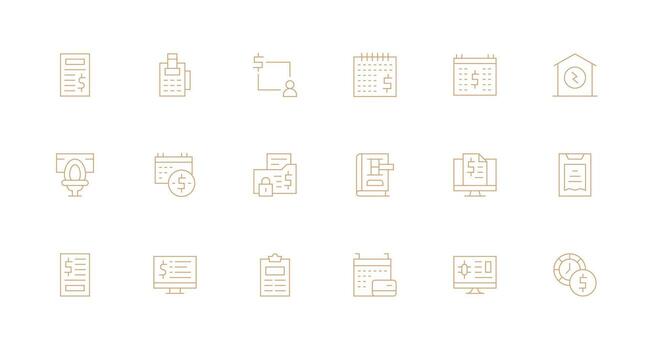 Minimal Line Style Billing Icons with 18 Vectors UI-Ready Icon Collection