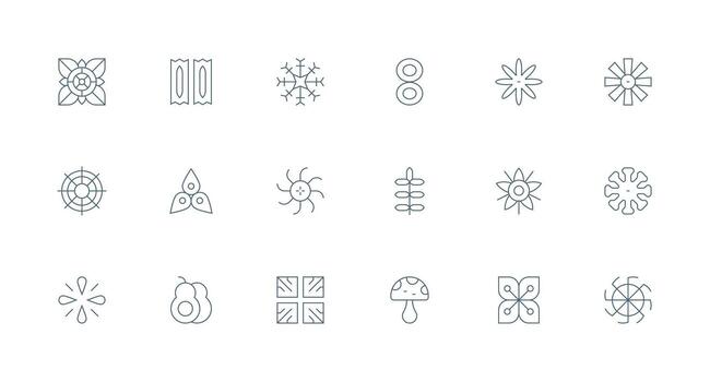 18 Minimal Line Style Icons from Symmetrical Collection Display Icon Pack vector