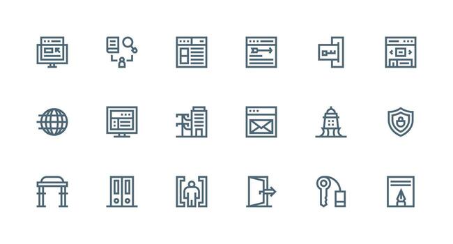Portal featuring 18 Icons in Strong Stroke Line Design Interface Icon Collection vector