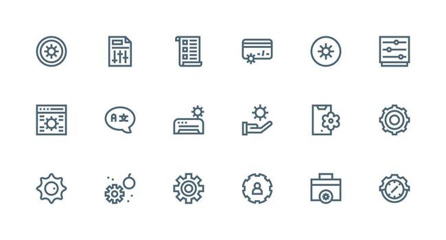 18 Icons for Preferences in Strong Stroke Line Format Complete Icon Bundle for Web Design vector