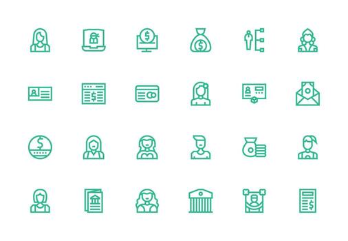 Thick Line Line Icons from Account Set with 24 Vectors Interface Icon Collection for Daily Projects