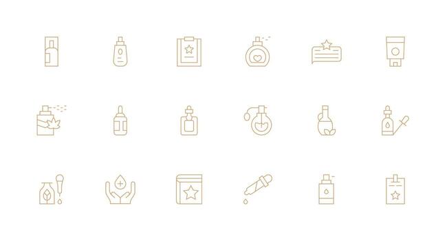 Essential Design Icons featuring 18 in Minimal Line Style UI and UX Focused Icon Collection vector