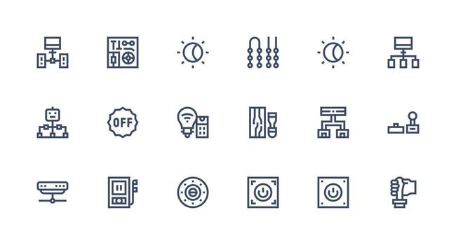 18 Strong Stroke Line Vectors for Switch Theme Quick Access Icons for UI Development