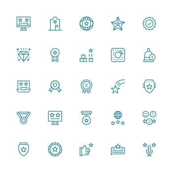 25 Medium Stroke Outline Designs for Excellent Icons Scalable Icons for Cross-Platform Interfaces vector