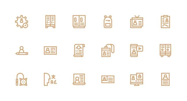Personal Set with 18 Strong Stroke Line Icons Sharp Icons for Presentations vector