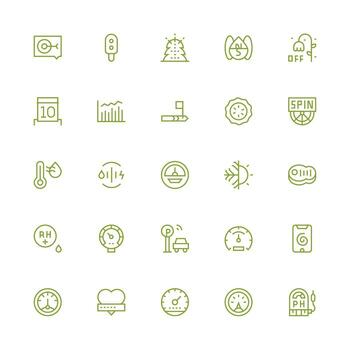 25 Icons for Indicator in Medium Stroke Outline Format Clean Icon Collection for Web Use vector