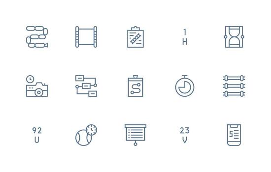 15 Regular Line Vectors for Sequence Theme Neat Icon Set