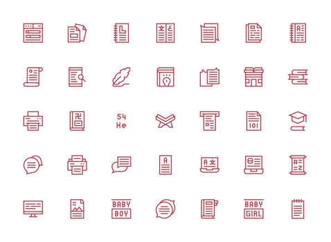 35 regular limpiar línea vectores para texto tema de múltiples fines icono paquete para plantillas