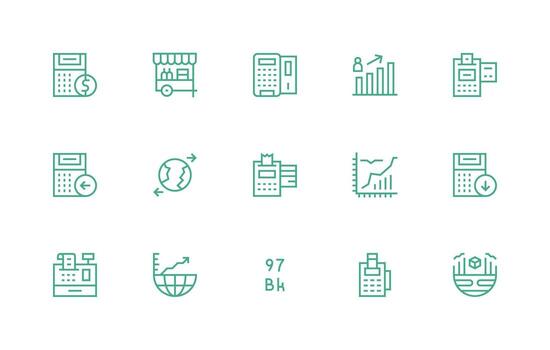 Sales featuring 15 Icons in Regular Line Design Multi-Style Icon Collection vector