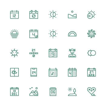 Medium Stroke Outline Icons from Day Set with 25 Vectors Flexible Icon System for Web Interfaces
