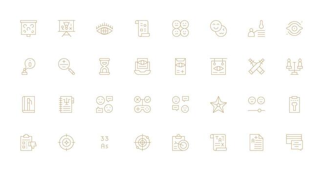 32 Delgado línea íconos para evaluación gráficos de uso múltiple icono diseño paquete vector