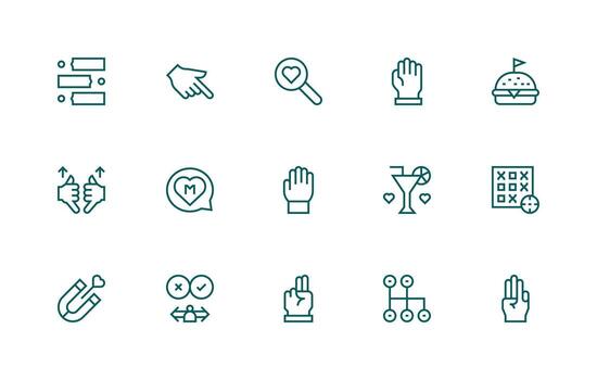 15 regular línea vectores para elección tema escalable íconos para multiplataforma interfaces