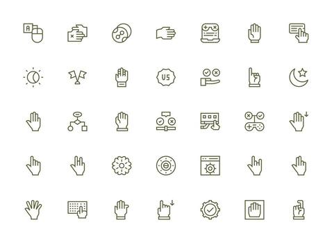 35 Option Icons in Regular Clean Line Aesthetic Well-Structured Icons for Creative Use vector