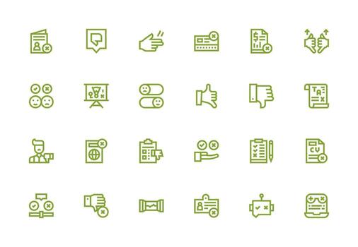 Thick Line Line Icons from Rejection Set with 24 Vectors Icon Set