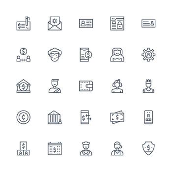 25 Medium Stroke Outline Vectors for Account Theme Clean Icon Collection for Web Use