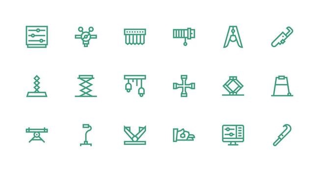 fuerte carrera línea íconos desde ajustable conjunto con 18 vectores básico icono serie