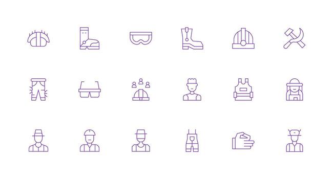 Minimal Line Icons from Labor Set with 18 Vectors Flat Icon Set
