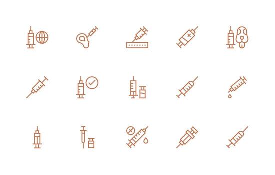 Regular Line Icons from Vaccination Set with 15 Vectors Layout Icon Collection
