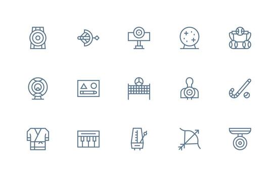 15 Regular Line Style Icons from Practice Collection Minimal Icon Set for Interface Projects vector
