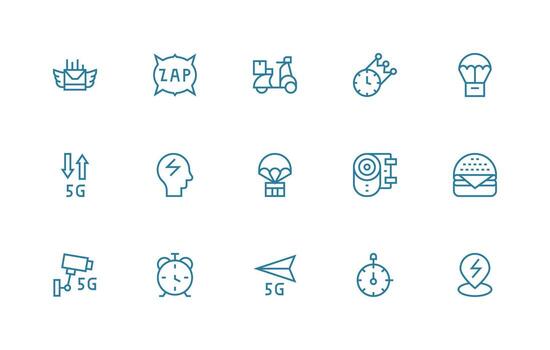 rápido conjunto con 15 regular línea íconos equilibrado icono conjunto para funcional diseño vector