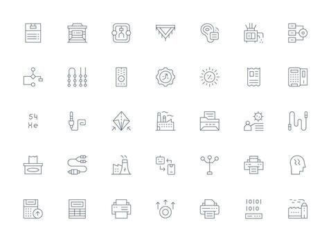 35 ligero línea vectores para salida tema diseño icono colección