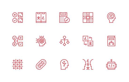 lógica diseño íconos presentando 15 en regular línea estilo digital producto íconos para rápido entrega vector