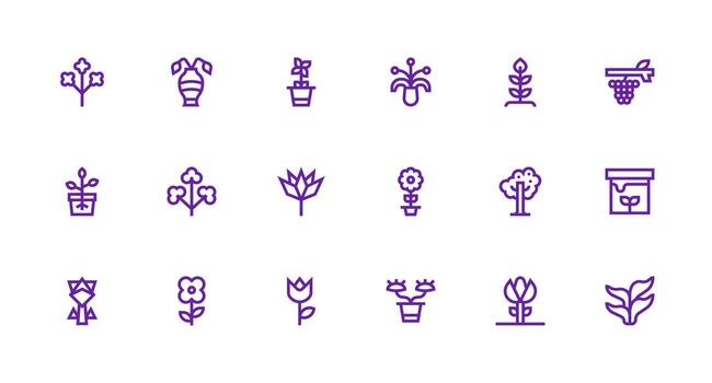 Stem Set with 18 Strong Stroke Line Icons Neatly Designed Icons for Web Platforms vector