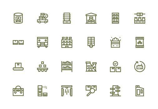 Thick Line Line Style Logistic Icons with 24 Vectors Essential Icons for Rapid UI Building