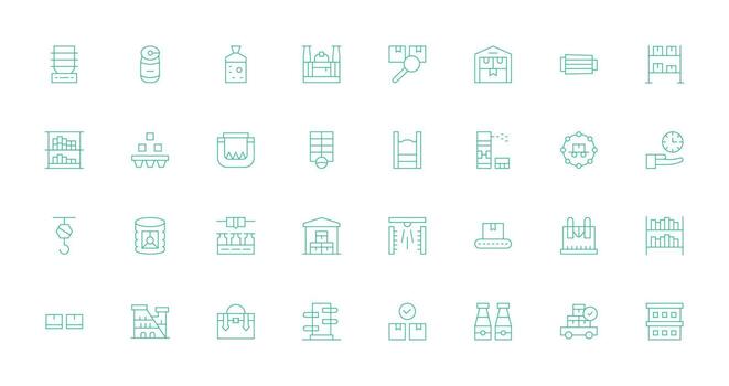 Logistic Design Icons featuring 32 in Thin Line Style Lightweight Icon Series for Fast Prototypes vector