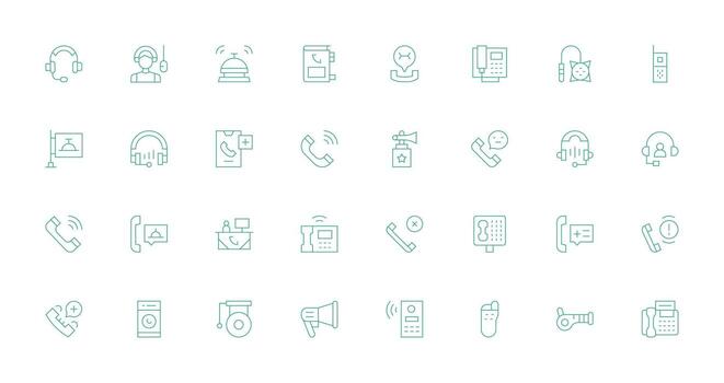 32 Thin Line Designs for Call Icons Interface Icons for Daily Use vector