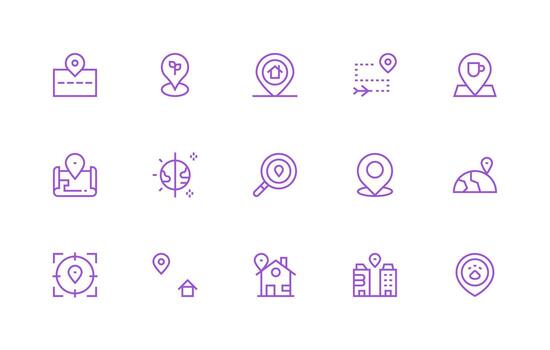 Regular Line Icons from Pinpoint Location Set with 15 Vectors Digital Product Icons for Fast Delivery