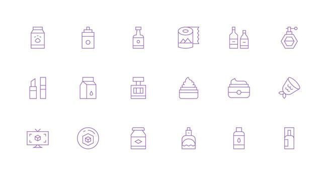 18 mínimo línea estilo íconos desde producto diseño colección web icono colección vector