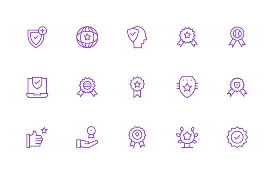 Trusted Design Icons featuring 15 in Regular Line Style Line Icon Collection vector