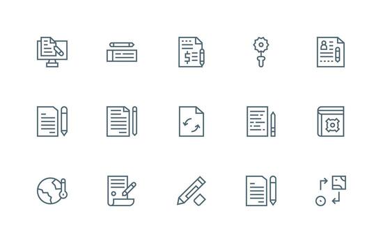 15 Regular Line Vectors for Change Theme Smart Icon Collection