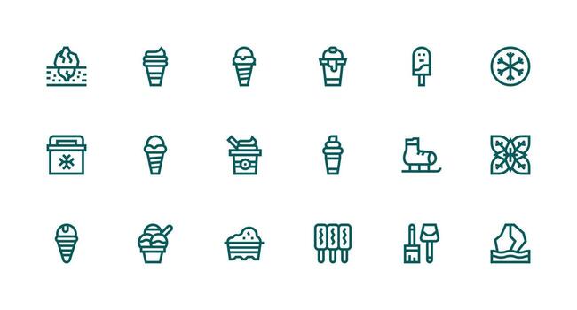Frozen Set with 18 Strong Stroke Line Icons UI and UX Focused Icon Collection vector