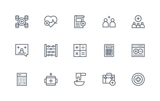 Add Visual Pack containing 15 Regular Line Icons Scalable Icons for All Themes vector