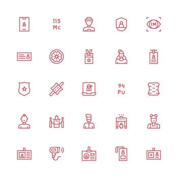 25 medio carrera contorno íconos para identificación gráficos mínimo icono conjunto para interfaz proyectos vector