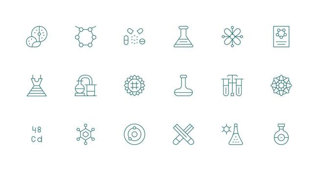 18 íconos para compuesto en mínimo línea formato esencial íconos para rápido ui edificio vector