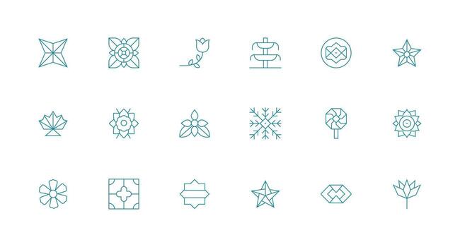 decorativo elemento diseño íconos presentando 18 en mínimo línea estilo básico icono serie vector